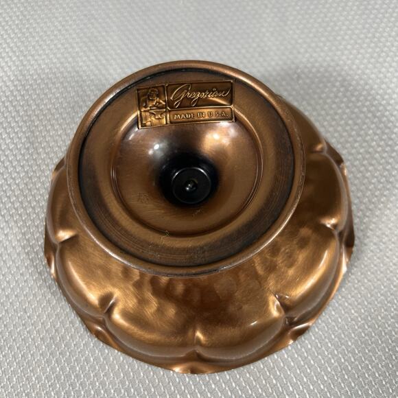 Metal 5” X 2” Scalloped Copper Pedestal Candy Dish - Picture 3 of 7
